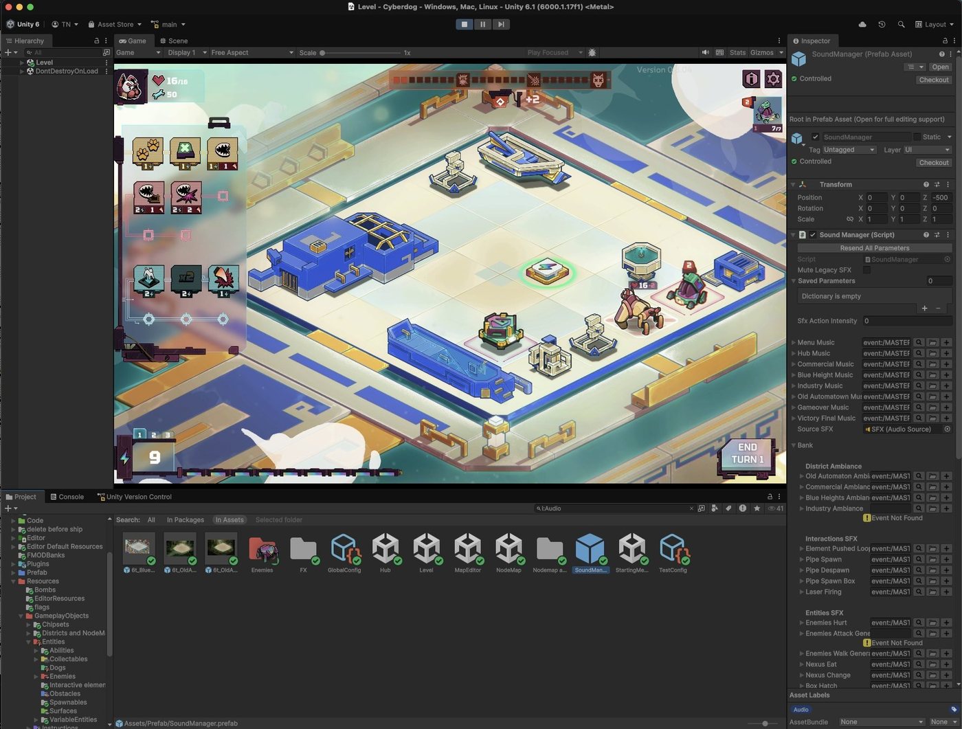 Dog in the Machine running in Unity